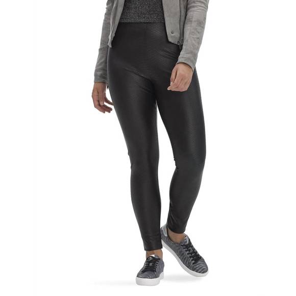 NEW HUE croco leatherette high rise leggings in black - Picture 1 of 1